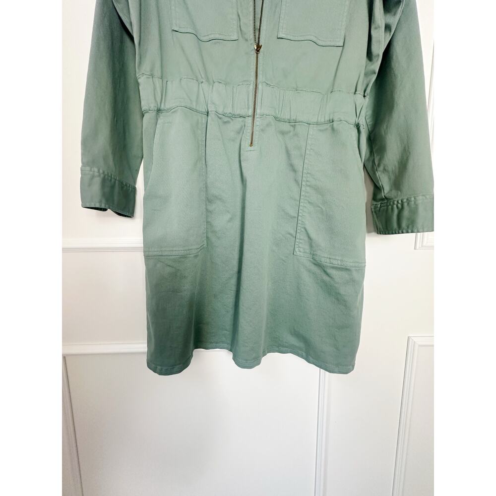 J. Crew Cotton Long Sleeve Zip Up Dress Size 10 - Picture 10 of 13